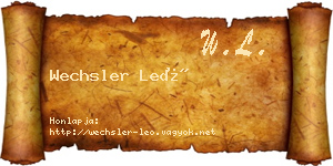 Wechsler Leó névjegykártya
